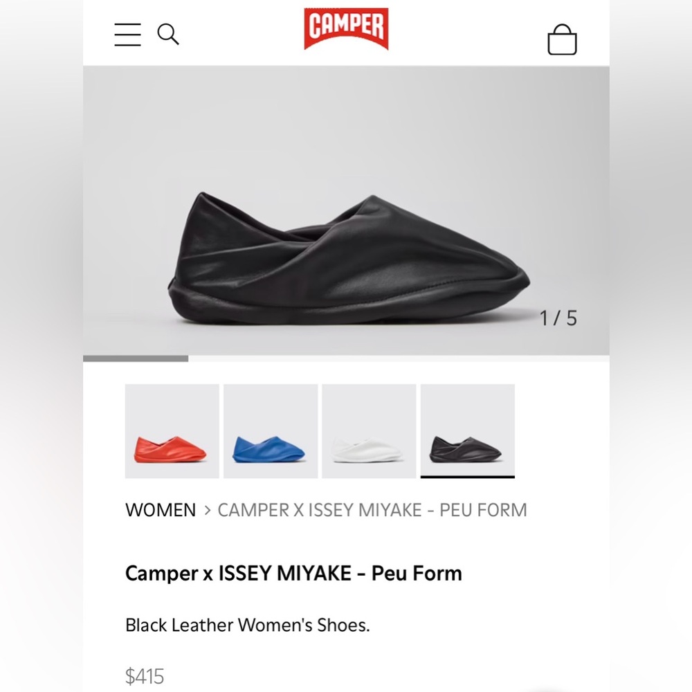 New! Camper X Issey Miyake Peu Form Black Slip-On Slippers EU 37/US 7 - Picture 9 of 12